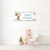 Gordy, Jongleur mit Riesen-Gecko Banner (Insitu)