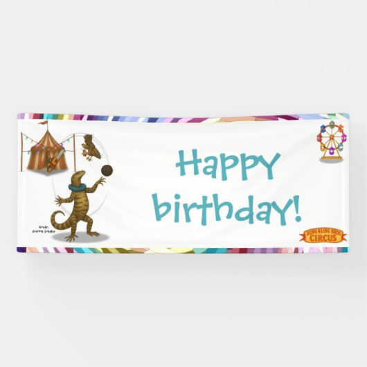 Gordy, Jongleur mit Riesen-Gecko Banner (Horizontal)