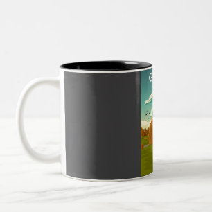 Goreme Minimal Retro National Park Travel Poster T Zweifarbige Tasse