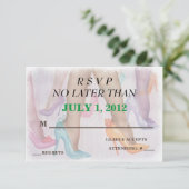 GORGEÖSE HI-HEELS KUNDENBARE RSVP-KARTEN RSVP KARTE (Stehend Vorderseite)