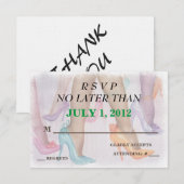 GORGEÖSE HI-HEELS KUNDENBARE RSVP-KARTEN RSVP KARTE (Vorne/Hinten)