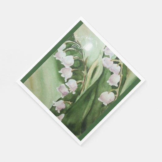 GORGEÖSE LILILY OF THE VALLEY MIT MONOGRAMM SERVIETTE (Ecke)