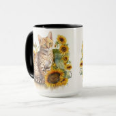 GORGEÖSE WASSERFARBE BENGALISCHE KATZE MIT SONNENB TASSE (Vorderseite Links)