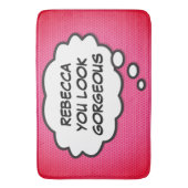 GORGEÖSER Personalisierter Spaß Pink Badematte (Vorderseite Vertikal)