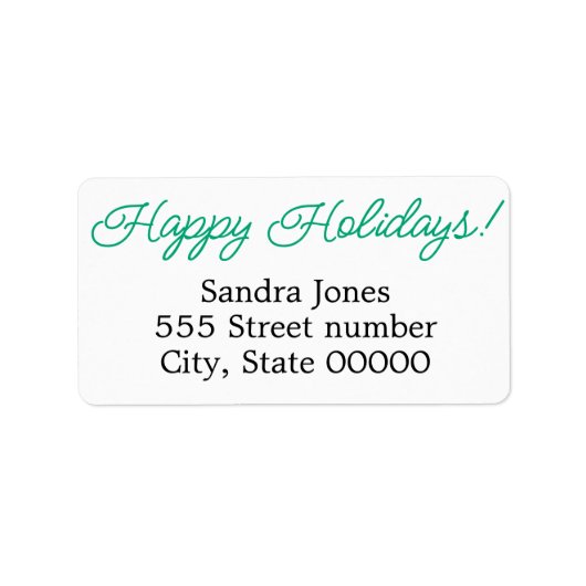 Gorgeous address labels happy holidays adressaufkleber (Vorne)