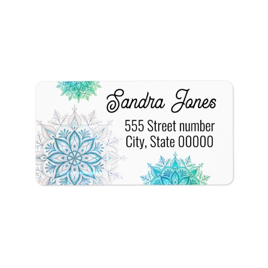 Gorgeous address labels snowflake adressaufkleber (Vorne)