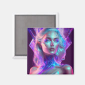 Gorgeous Ai Art Hübsch Icy Glass wie Woman Magnet (Vorderseite/Rückseite)