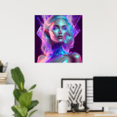 Gorgeous Ai Art Hübsch Icy Glass wie Woman Poster (Heimbüro)