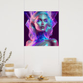 Gorgeous Ai Art Hübsch Icy Glass wie Woman Poster (Küche)