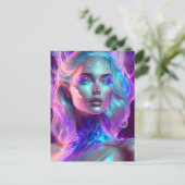 Gorgeous Ai Art Hübsch Icy Glass wie Woman Postkarte (Stehend Vorderseite)