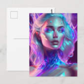 Gorgeous Ai Art Hübsch Icy Glass wie Woman Postkarte (Vorne/Hinten)