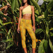 Gorgeous Amber Atomtex Pattern Yoga Capri Leggings