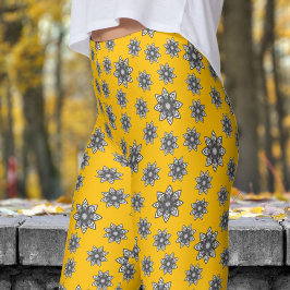 Gorgeous Amber Orange Mandela Pattern Leggings