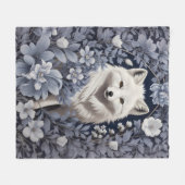 Gorgeous Arctic Fox William Morris Inspiriert Fleecedecke (Vorderseite (Horizontal))