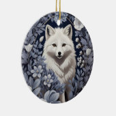 Gorgeous Arctic Fox William Morris Inspiriert Keramik Ornament (Rechts)