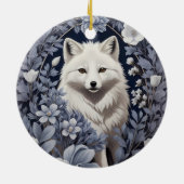Gorgeous Arctic Fox William Morris Inspiriert Keramik Ornament (Hinten)