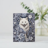 Gorgeous Arctic Fox William Morris Inspiriert Postkarte (Stehend Vorderseite)