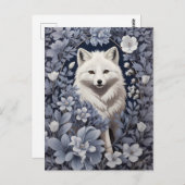 Gorgeous Arctic Fox William Morris Inspiriert Postkarte (Vorne/Hinten)
