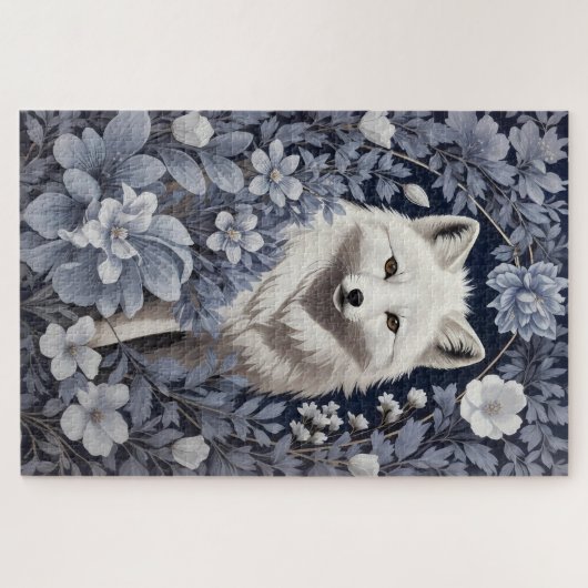 Gorgeous Arctic Fox William Morris Inspiriert Puzzle (Horizontal)