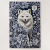 Gorgeous Arctic Fox William Morris Inspiriert Puzzle (Vertikal)