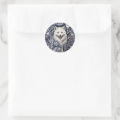 Gorgeous Arctic Fox William Morris Inspiriert Runder Aufkleber (Tasche)
