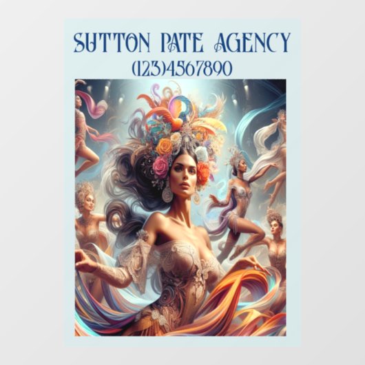 GORGEOUS Art Model / Tanzfrau Fensteraufkleber (Blatt)