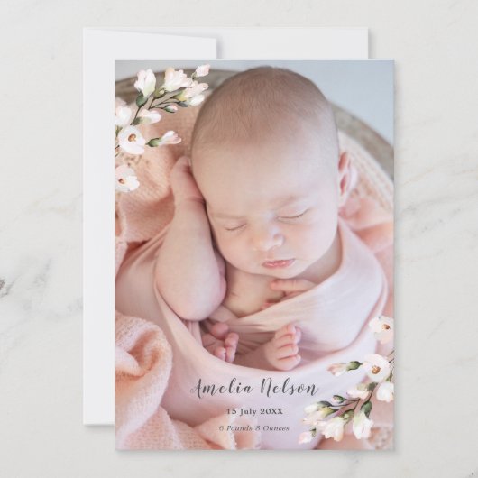 Gorgeous Baby Girl Newborn - Geburtsankündigung Einladung (Vorderseite)