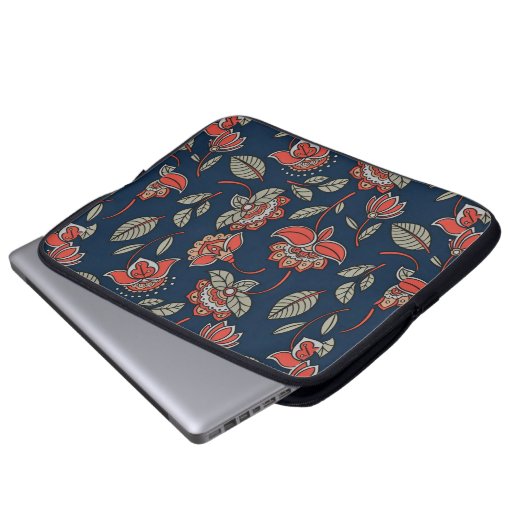 Gorgeous Batik Floral Design Laptopschutzhülle (Vorne Knopf)
