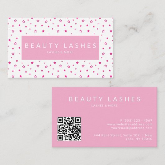 Gorgeous Beauty Lashes alle Berufe QR Code Visitenkarte (Vorne/Hinten)