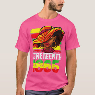 Gorgeous Black Lady Hat Juneteenth Celebrate 1865 T-Shirt
