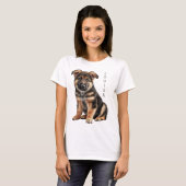 GORGEOUS BLACK & TAN DEUTSCHE SHEPHERHERY PUPPY T-Shirt (Vorne ganz)