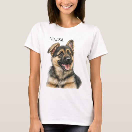 GORGEOUS BLACK & TAN DEUTSCHE SHEPHERHERY PUPPY T-Shirt (Vorderseite)
