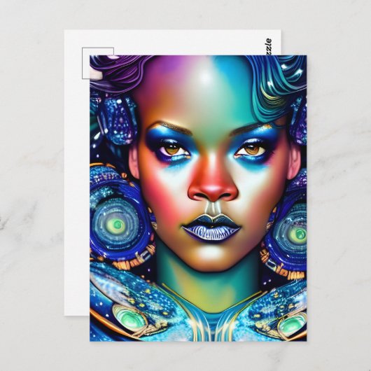 Gorgeous Black Woman Postkarte (Vorne/Hinten)