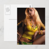Gorgeous Blonde Babe Postkarte (Vorne/Hinten)
