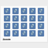 Gorgeous Blue Dreidel Chinoiserie Name Sticker (Blatt)