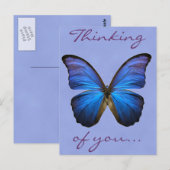 Gorgeous Blue Morpho Butterfly Postkarte (Vorne/Hinten)