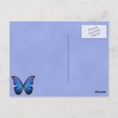 Gorgeous Blue Morpho Butterfly Postkarte (Rückseite)