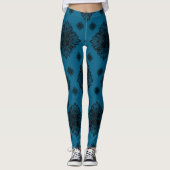 Gorgeous Blue Ocean Mandela Pattern Leggings (Vorderseite)