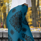 Gorgeous Blue Ocean Mandela Pattern Leggings