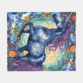 Gorgeous Blue Unicorn Fleecedecke (Vorderseite (Horizontal))