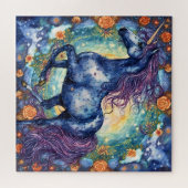 Gorgeous Blue Unicorn Puzzle (Horizontal)