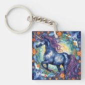 Gorgeous Blue Unicorn Schlüsselanhänger (Vorderseite)