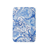 Gorgeous Blue White Floral Paisley Muster Badematte (Vorderseite Vertikal)