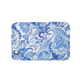 Gorgeous Blue White Floral Paisley Muster Badematte (Vorderseite)