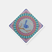 Gorgeous Blue Wren Mandala napkins Serviette (Ecke)