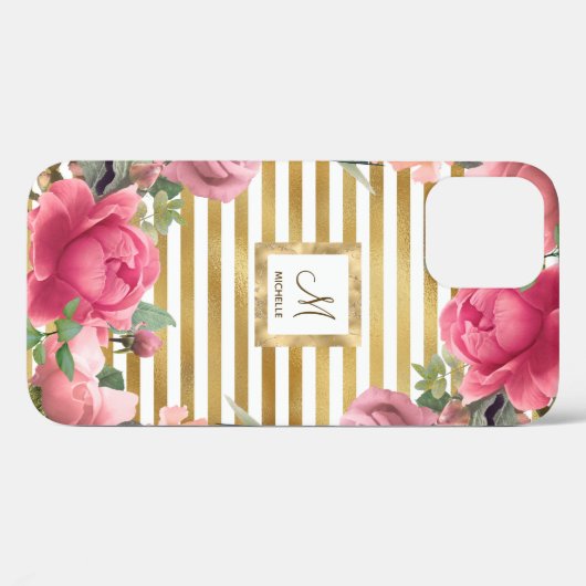 Gorgeous Blume Monogram Girly Case-Mate iPhone Hülle (Rückseite (Horizontal))