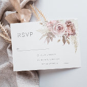 Gorgeous Blush Floral Modern Wedding RSVP Karte