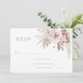 Gorgeous Blush Floral Wedding Digtial RSVP  Einladung (Stehend Vorderseite)