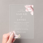 Gorgeous Blush Flower Petals Elegant Wedding Acryleinladungen (Insitu (Handheld))