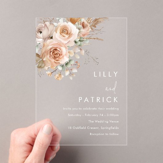 Gorgeous Boho Floral Wedding Einladung (Insitu (Handheld))